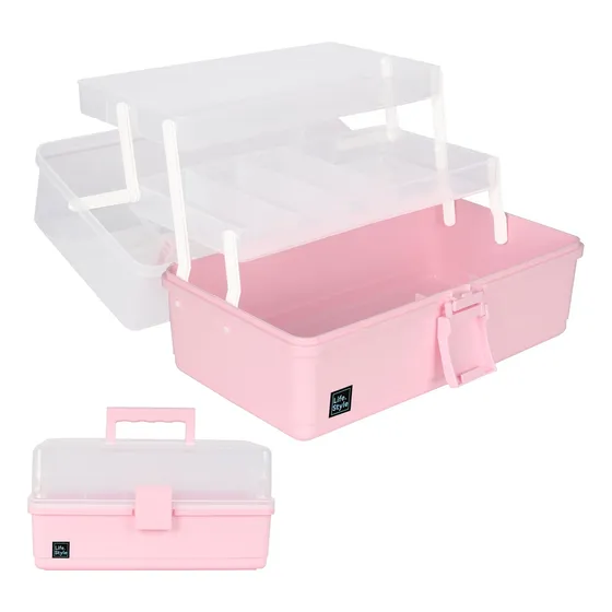 Caja De Plástico Plegable 3 Capas Para Arte Y Manualidades