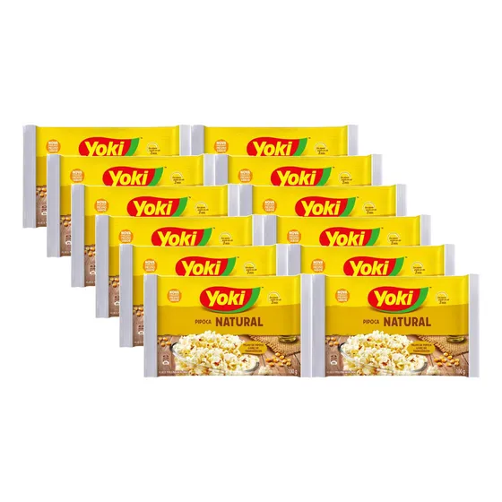 Kit 12 Pipoca Para Microondas Sabor Natural Yoki 100g