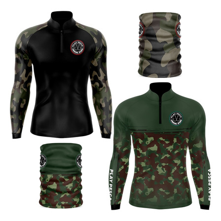 Kit 2 Camisa De Pesca Camufladas + Bandana Prtuv50 Playpesca Kit 2 Camisa De Pesca Camufladas + Bandana Prtuv50 Playpesca