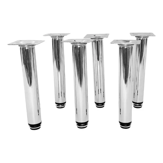 Pé Para Móveis Cromado Regulável Redondo 20cm Reforçado Kit6