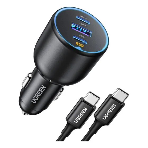 Ugreen Cargador De Coche Usb Tipo C Pd 3.0 130w Con Cable De 1 Metro
