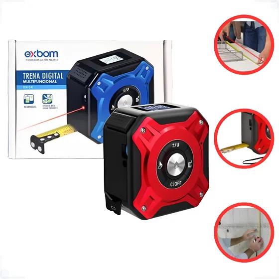 Trena Laser 50m Display Digital Multifuncional Exbom Tem Q45