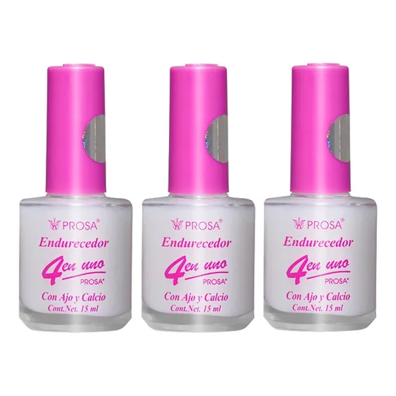 Endurecedor De Uñas 4 En 1 Con Ajo Y Calcio Prosa 3 Pack