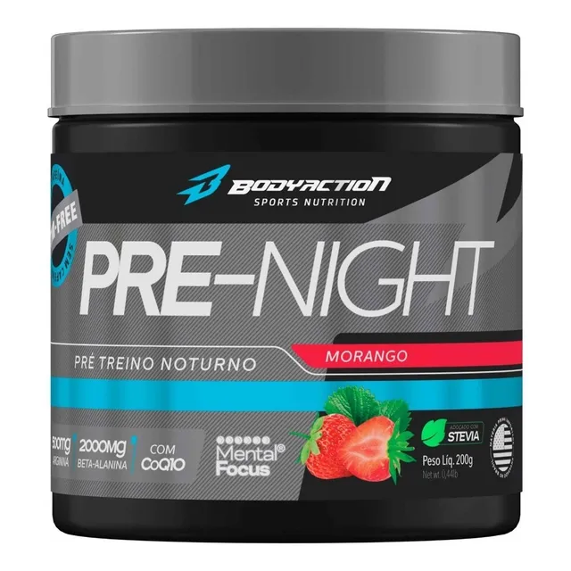 Pre Night 200g Pré Treino Noturno Sem Cafeína - Bodyaction