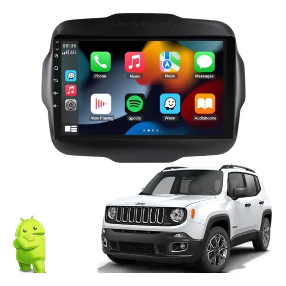 Central Multimídia Android Carplay Jeep Renegade 2016-2021
