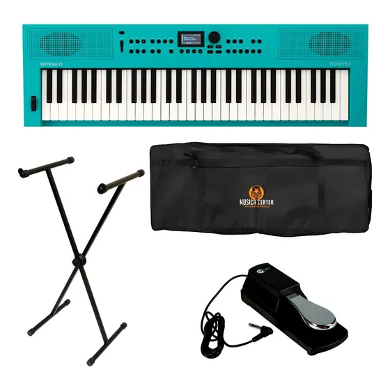 Kit Teclado Musical Roland Go Keys3 Tq + Bag Suporte Sustain