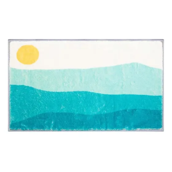 Tapete Baño Estampado Arcoiris Amanecer Absorbente Agua Para