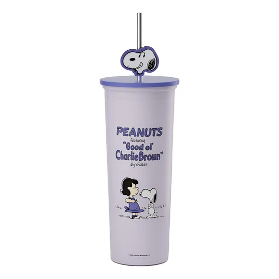 Snoopy Vasoacero 800ml Morado