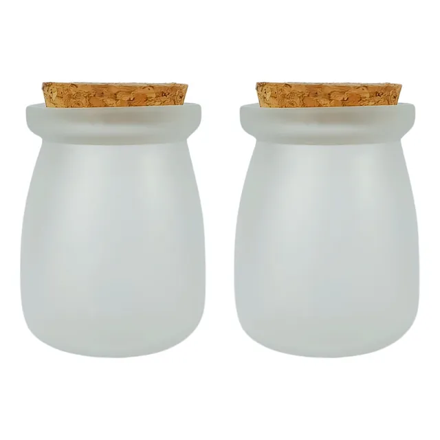 Vaso Vela Vidrio Portavela Esmerilado 100ml Tapa Corcho | X3
