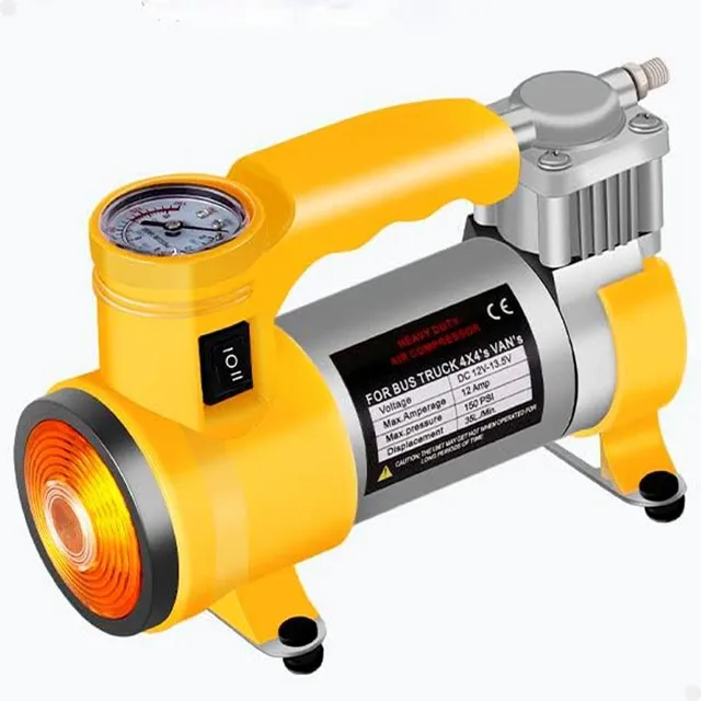 Mini Compresor Aire 12v Neumático Pelota Coche Bicicleta Linterna 150psi