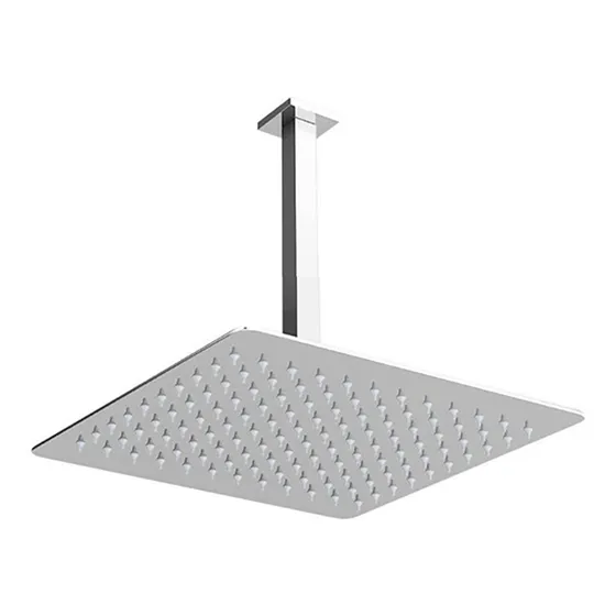 Chuveiro Ducha Slim Quadrado Metal 40x40cm Com Braço De Teto
