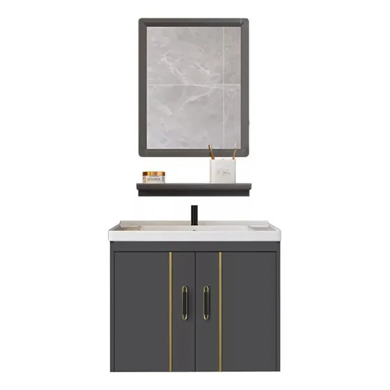 Kit De Lavabo Rectangular Para Baño Con Espejo Armario Grifo