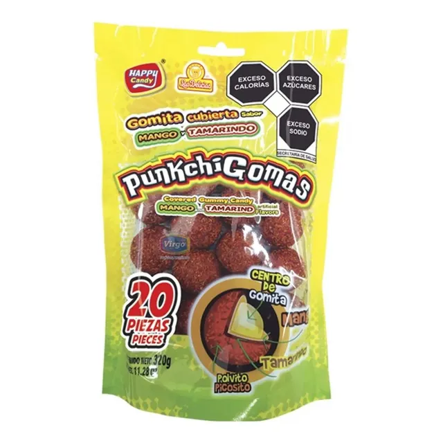 Las Delicias Punkchigoma Gomita Cubierta Sabor Mango y Tamarindo Y Chile 20 piezas 320g