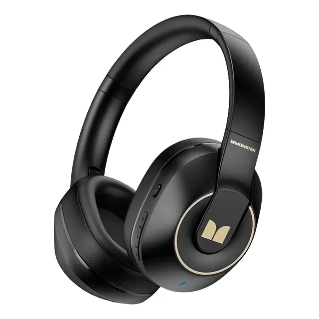 Auriculares plegables Bluetooth 5.3 Gamer Monster Xkh01, color negro, color claro, azul