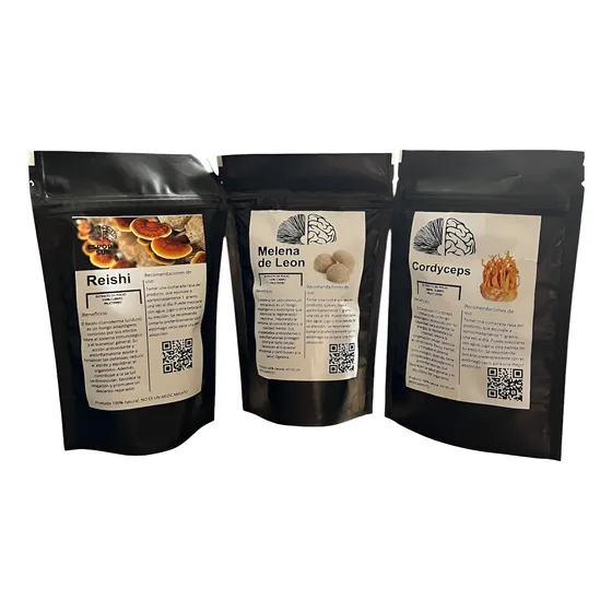 Melena De Leon, Reishi, Cordyceps -polvo Premium- Packx3 50g