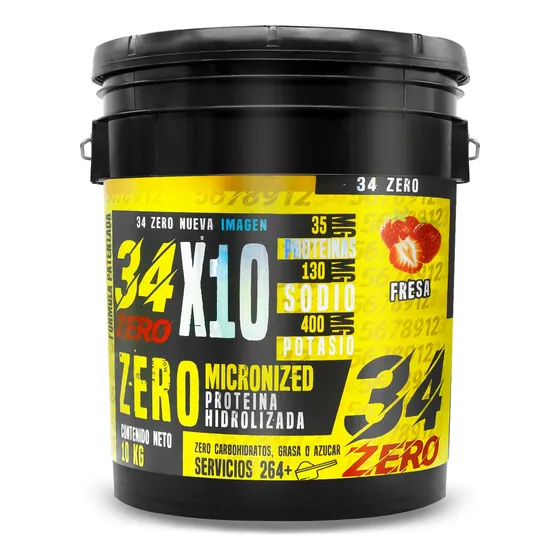 34 Zero Proteína Hidrolizada 10kg 264 Servs Varios Sabores Fresa