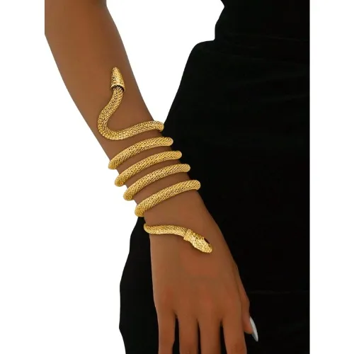 Brazalete Ajustable Serpiente Dorado 10 Cm