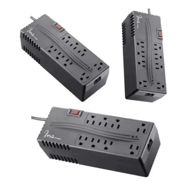 Protector De Voltaje Ins 2000va  Negro 8 Tomas 2 Rj111