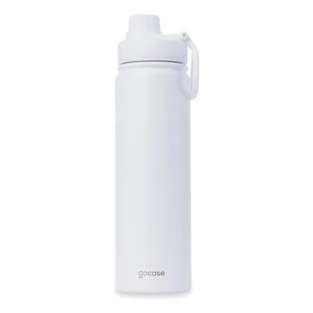 Garrafa Térmica Para Água E Café Gocase Fresh Inox Parede Dupla Isolada 650ml Branco