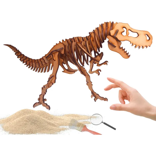 Dinosaurio Tiranosaurio Rex Set P Armar Esqueleto 3d Madera