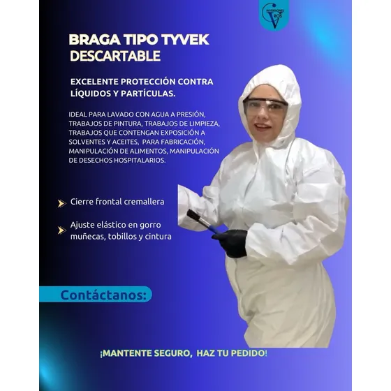 Trajes Bragas Tipo Tyvek Blanca