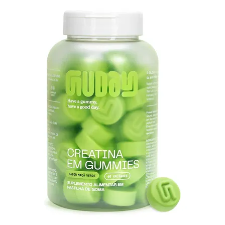 Guday Creatina Monohidratada Gummies 60 Gomas Sabor Maçã Verde