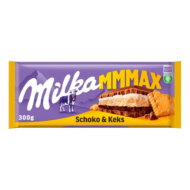 Chocolate Milka Mmmax Choco & Biscuit 300grs (3 Piezas)