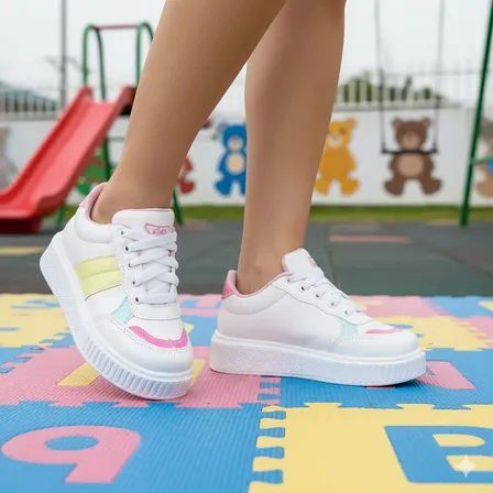 Tênis Casual Infantil Feminino Meninas Juliette Colorido