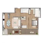 2 dormitorios  |  2 baños