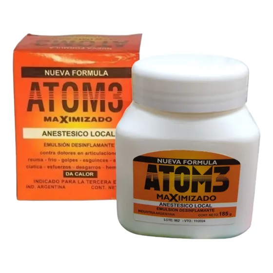  Gel Anestésico Atom 3 Nueva Fórmula Más Efectivo 190gr Mentolada