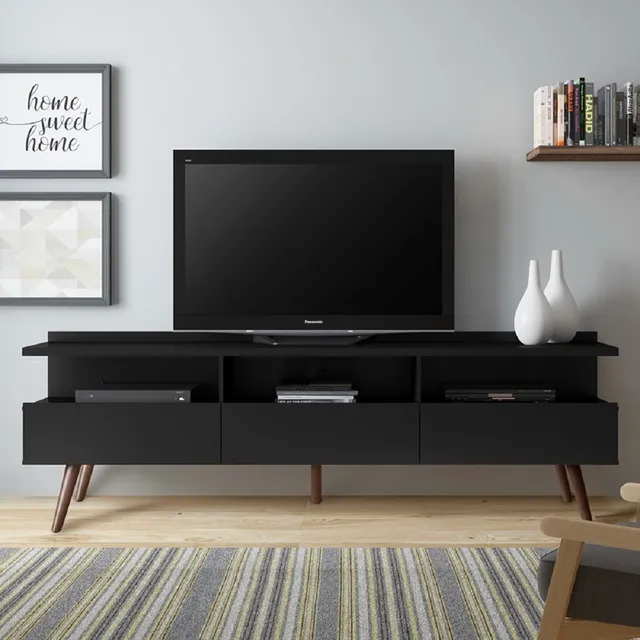 Centro de Entretenimiento Mesa para TV Madesa Londres Hasta 65 Pulgadas Negro