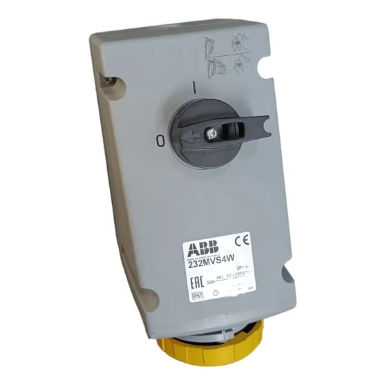Toma Sobreponer Abb Conmutada 232mvs4w, 2p+t, 4h, 32a 130vac