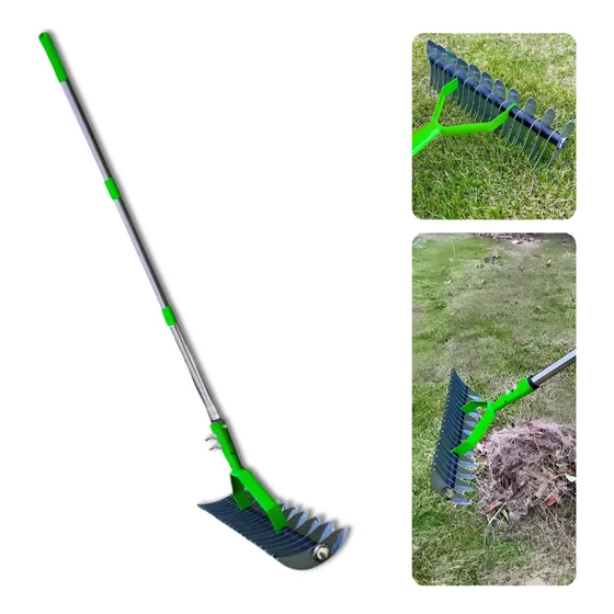 Rastrillo Ajustable De Acero Remueve Yuyos Y Pastizales