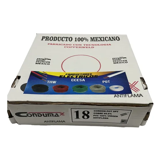 Pot Cal. 18 Cobre 100% 1 Rollo 90 Mts