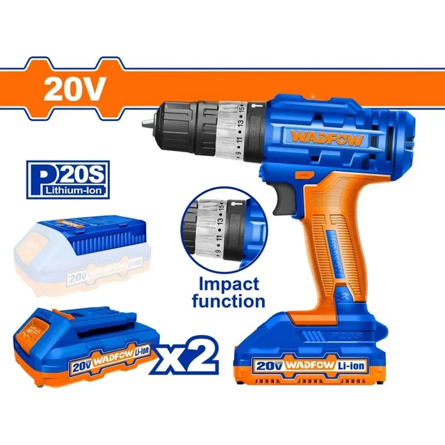 Taladro De Impacto 20v Inalámbrico De Iones De Litio Wadfow