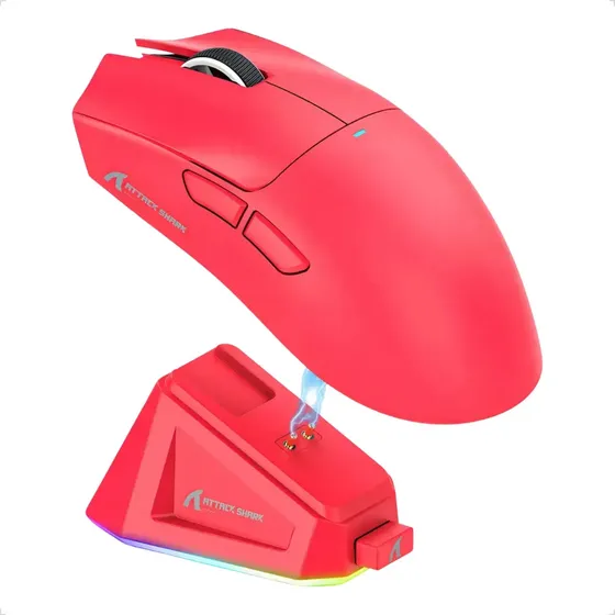 Ratón Gamer Attack Shark X11 Tri Mode 22000 Dpi Paw3311 Color Rojo