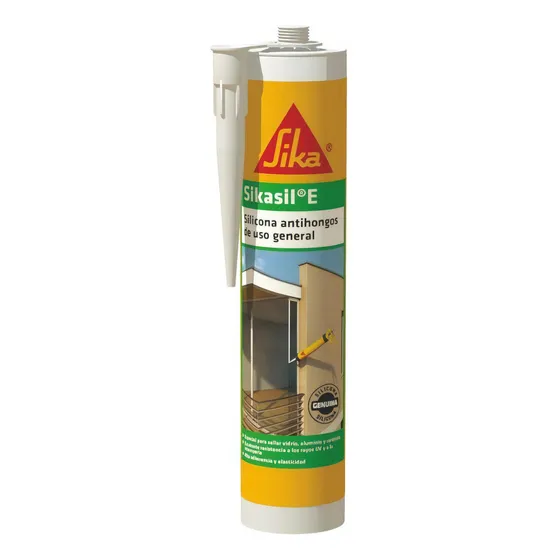 Sellador de silicona Sika Sikasil E transparente en cartucho 300mL