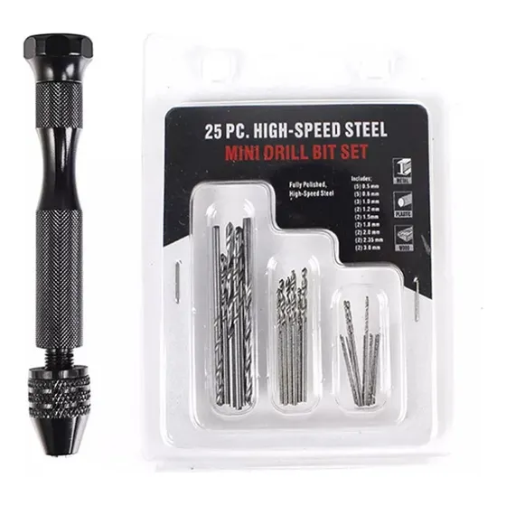Mini Micro Furadeira Manual De Alta Precisão + 25 Brocas