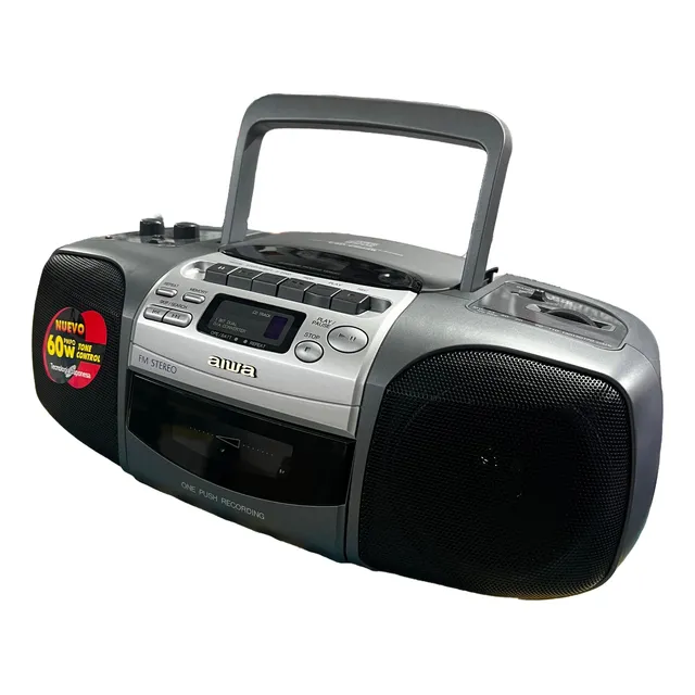 Radio Aiwa Am Fm Lectora De Cd Y Cassete Retro Origen Japón Gris Oscuro