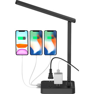Lámpara De Escritorio Led Con Usb-c, 3 Colores Y Brillo Ajus Lámpara De Escritorio Led Con Usb-c, 3 Colores Y Brillo Ajus