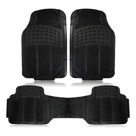Tapete Automotivo Borracha Carro Jogo Três Peças Pvc Preto