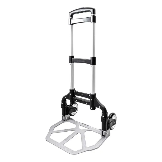 Carro De Carga Manual Compacta Plegable Ajustable Azul Color Negro