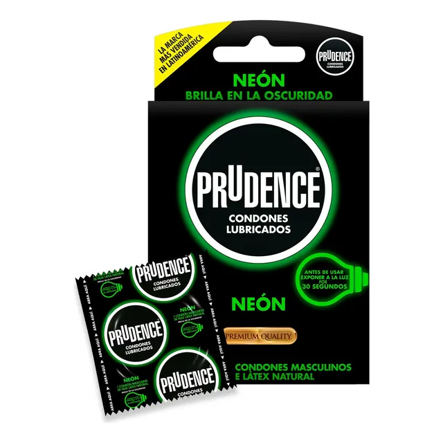 Condones de Látex Prudence Especialidad Neon 3 Condones