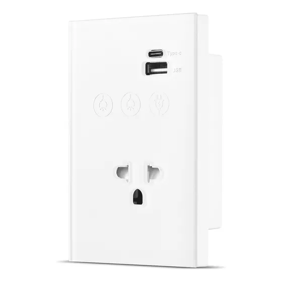 Conmutador Usb De Pared De 2,4 Ghz Con Toma Wifi Neutral Ti