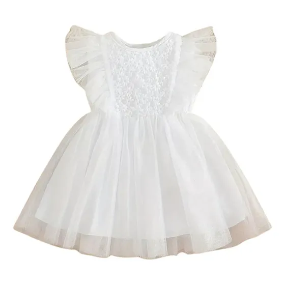 Vestido De Fiesta Blanco Para Niña