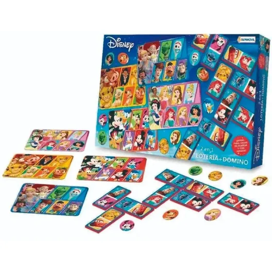 Domino Y Loteria 2 En 1 Disney Juego De Mesa Tapimovil