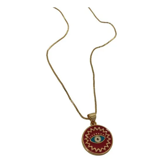 Cadenita + Medallita De Ojo Turco Rojo