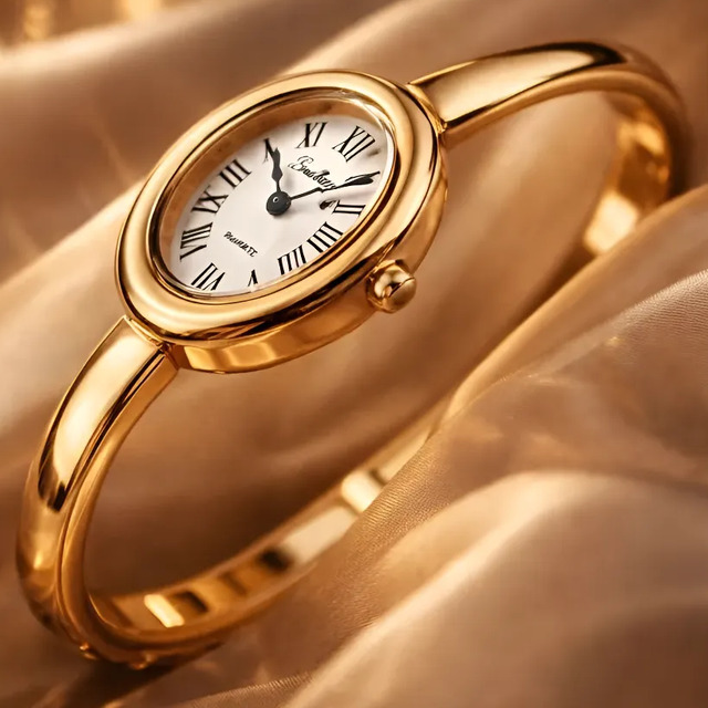 Relógio Feminino Bracelete Pequeno Elegante Oval Vintage Dourado Relógio Feminino Bracelete Pequeno Elegante Oval Vintage Dourado