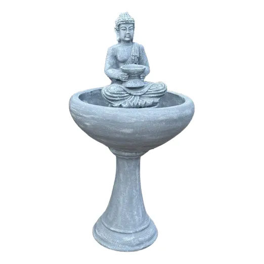 Fuente Agua Con Buda Tibetano En Hormigón