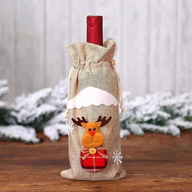 Funda Navideña Para Botellas De Vino Vestido Navideño